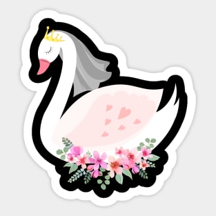 Getting Married Bride And Groom Animal Ducks Birds Swans Wedding Party Sticker